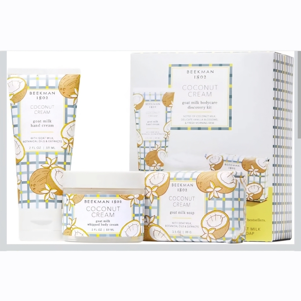 Beekman 1802 Coconut Cream Goat Milk Bodycare Discovery Kit 3 Pieces